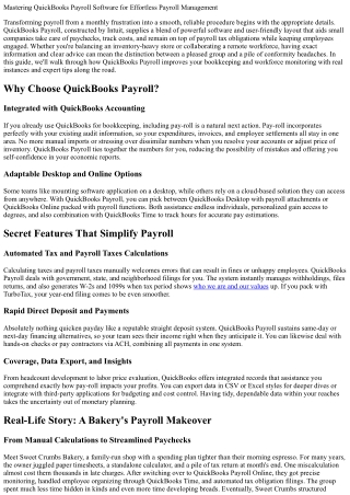 Understanding QuickBooks Payroll Software for Effortless Payroll Management