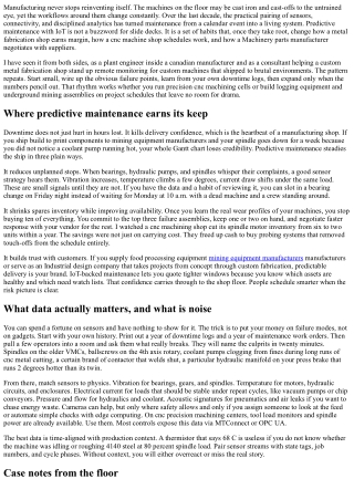 Manufacturing Machines: Predictive Maintenance and IoT