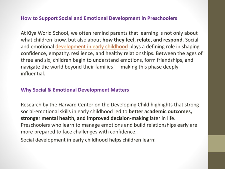 PPT - How to Support Social and Emotional Development in Preschoolers ...