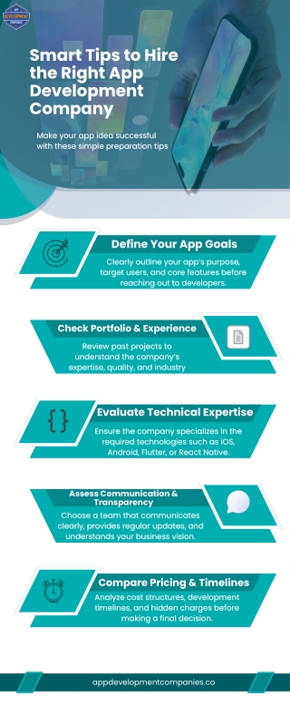 Smart Tips to Hire the Right App Development Company Infographic