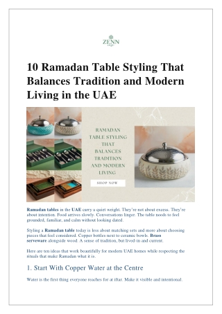 10 Ramadan Table Styling That Balances Tradition and Modern Living in the UAE