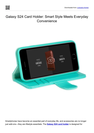Galaxy S24 Card Holder Smart Style Meets Everyday Convenience