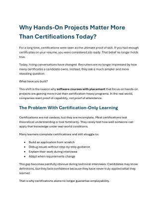 Why Hands-On Projects Matter More Than Certifications Today