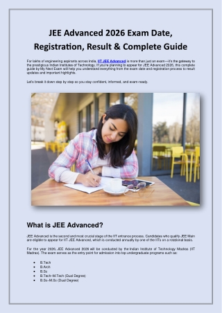jee advanced 2026 exam date registration result
