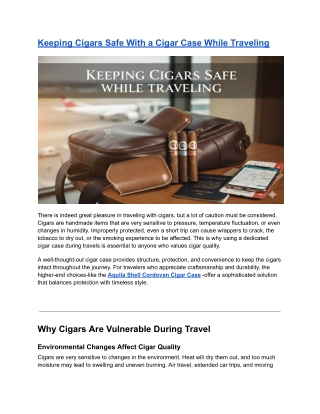 Keeping Cigars Safe With a Cigar Case While Traveling