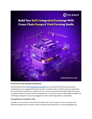 Step By Step Guide To Build DeFI Exchange Software Solution