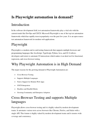 Is Playwright automation in demand_Credo Systemz