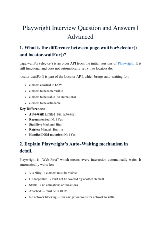 Playwright Interview Question and Answers Advance_Credo Systemz