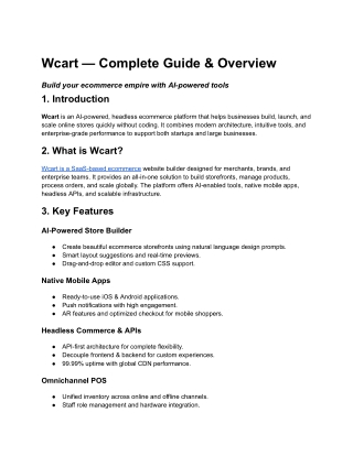 Wcart — Complete Guide & Overview