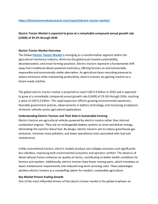 Electric Tractor Market