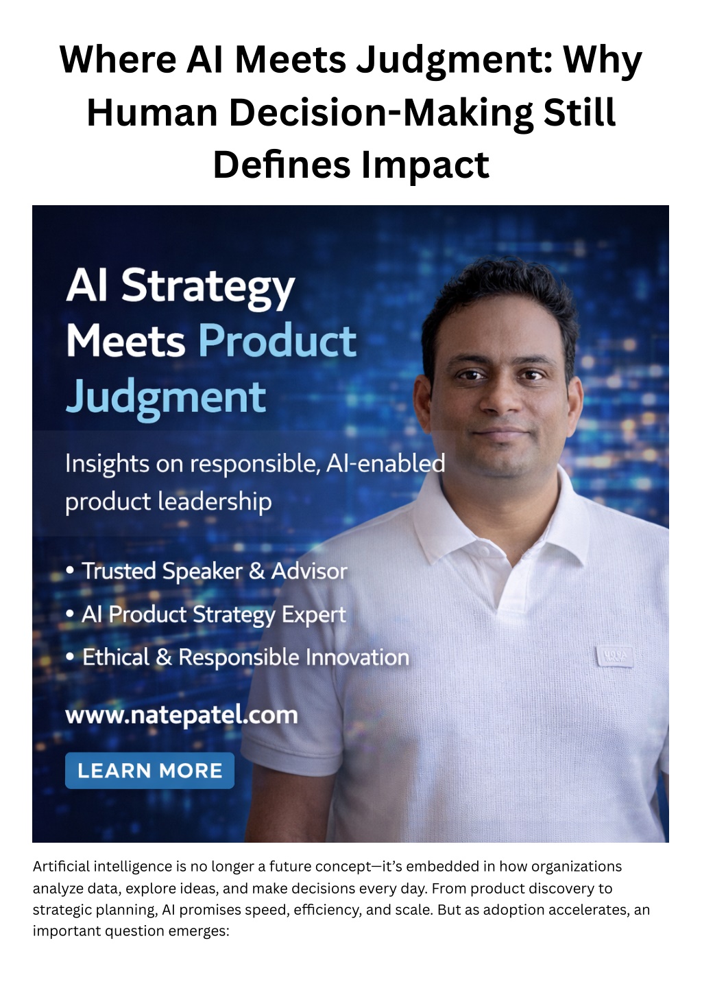PPT - Where AI Meets Judgment: Why Human Decision-Making Still Defines ...