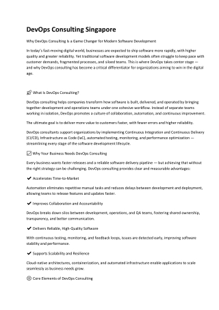 DevOps Consulting Singapore