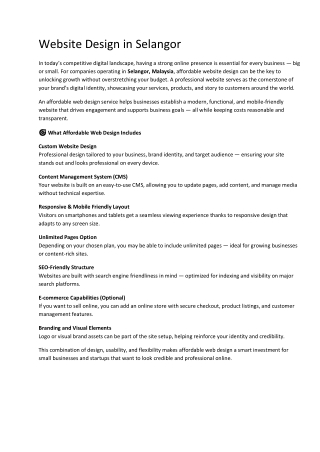 Website Design in Selangor
