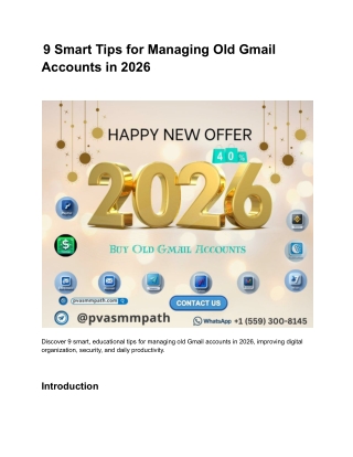 How To Buy Old Gmail Accounts in Any Time