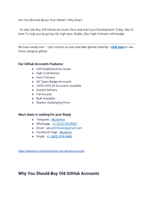 Top 36 Sites To Buy, Old Github Accounts In This Year in 2025-26