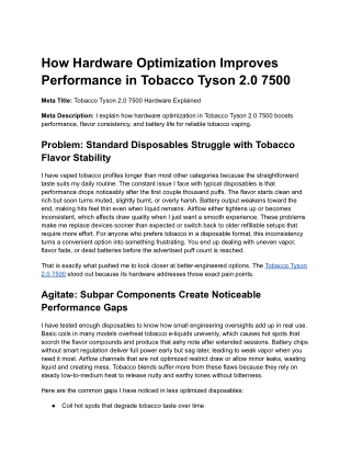 Tobacco Tyson 2.0 7500 Hardware Explained