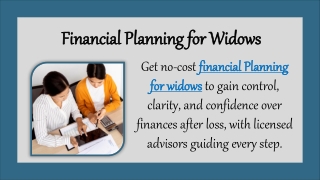 Financial Planning for Widows