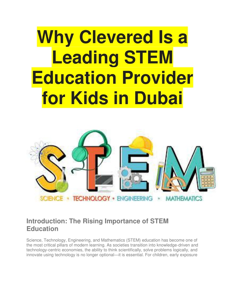 PPT - Why Clevered Is a Leading STEM Education Provider for Kids in ...