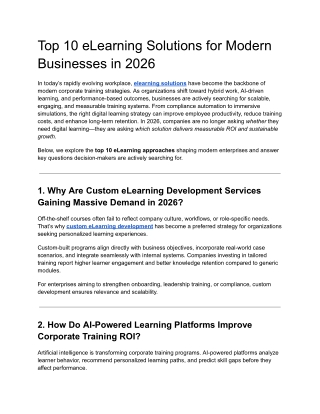 Top 10 eLearning Solutions for Modern Businesses in 2026