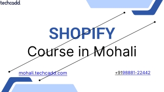 Best Shopify Development Course in Mohali | E-commerce Training - techcadd