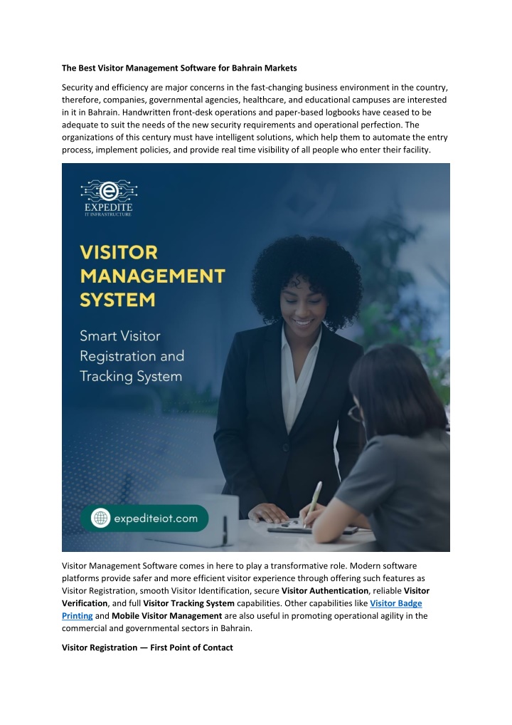 PPT - The Best Visitor Management Software for Bahrain Markets ...