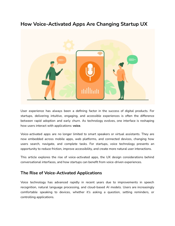 PPT - How Voice-Activated Apps Are Changing Startup UX PowerPoint ...