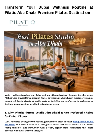 A Signature Wellness Destination for Dubai and UAE Travelers