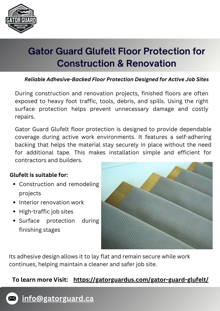 PPT - Gator Guard Glufelt Floor Protection for Construction Projects ...