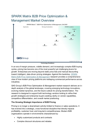 SPARK Matrix B2B Price Optimization & Management