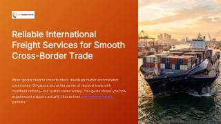 Reliable International Freight Services for Smooth Cross-Border Trade