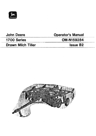 John Deere 1700 Series Drawn Milch Tiller Operator’s Manual Instant Download (Publication No.OMN159284)