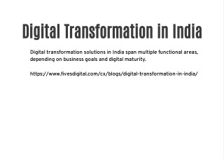 Digital Transformation in India