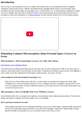 Debunking Common Misconceptions About Personal Injury Lawyers in Irvine