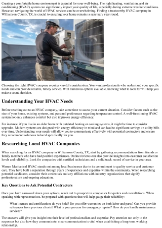 How to Make Your Home More Comfortable with an HVAC Company You Can Trust