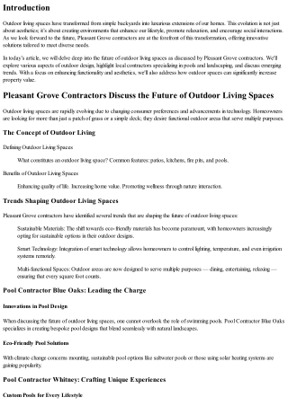 Pleasant Grove Contractors Discuss the Future of Outdoor Living Spaces