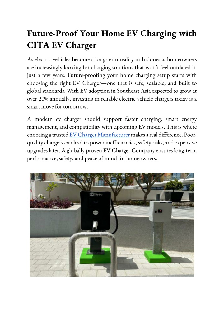 PPT - Future - Proof Your Home EV Charging with CITA EV Charger ...