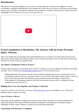 From Consultation to Resolution: The Journey with an Irvine Personal Injury Atto