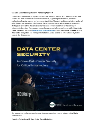 GCC Data Center Security - Kuwait's Pioneering Approach