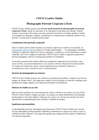 Photographe portrait corporate Paris