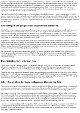 Insulin Resistance Treatment During Menopause: Hormonal Support Strategies