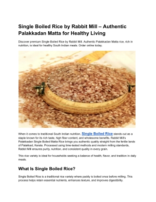 Single Boiled Rice - Rabbit Mill