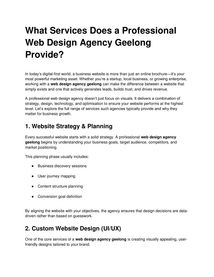 Wht Is Service Writing PPT - What Services Does a Professional Web Design Agency Geelong ...