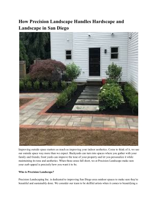 How Precision Landscape Handles Hardscape and Landscape in San Diego