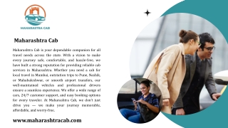 Maharashtra Cab  Reliable Taxi & Cab Services Across Maharashtra