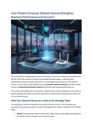How Modern Computer Network Devices Strengthen Business Performance and Security