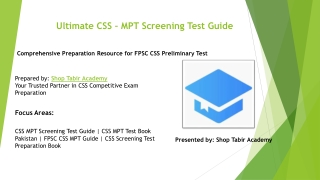 Best CSS MPT Book Pakistan for FPSC Screening Test