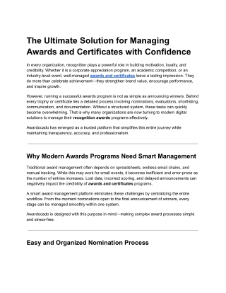 The Ultimate Solution for Managing Awards and Certificates with Confidence