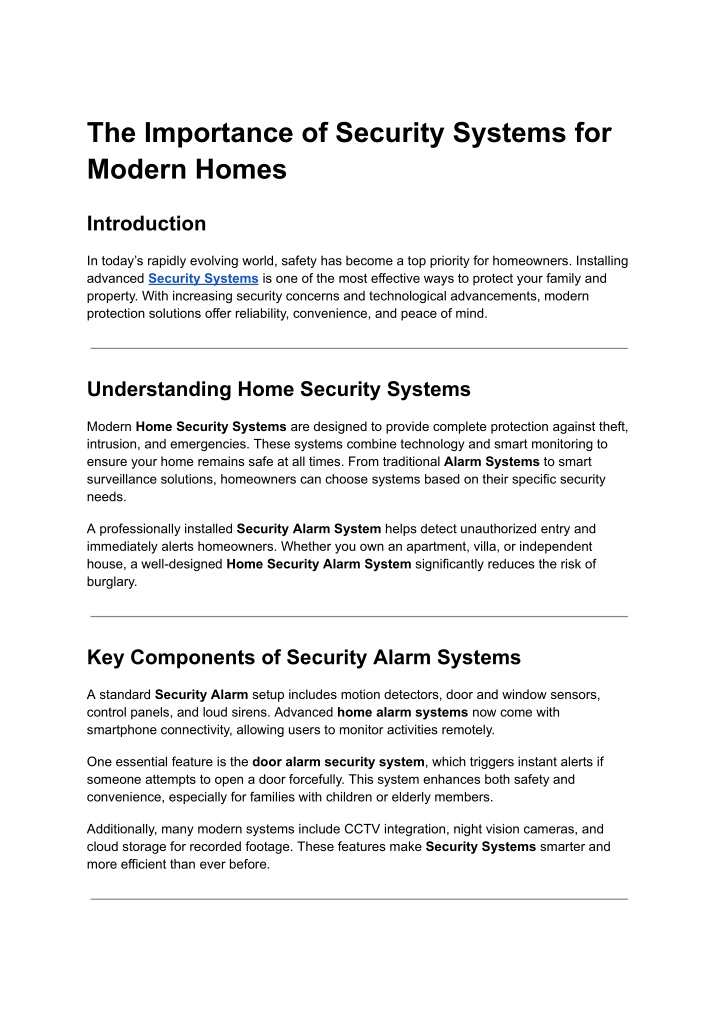 PPT - The Importance of Security Systems for Modern Homes PowerPoint ...