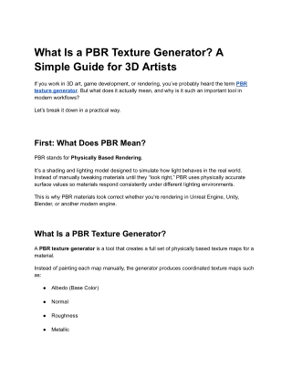 what is a pbr texture generator a simple guide