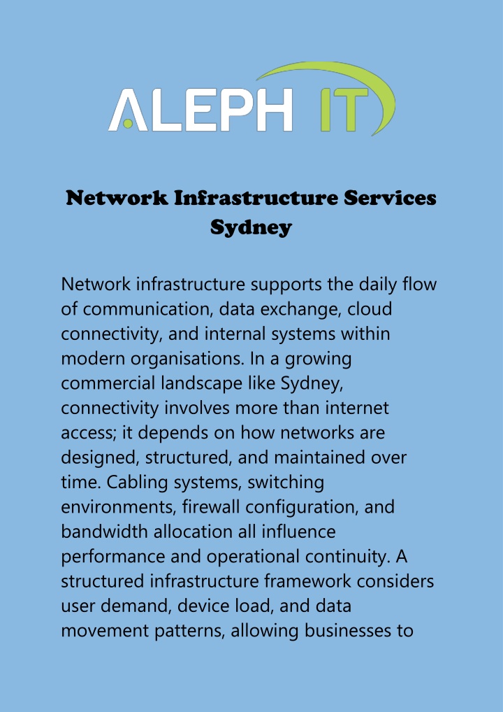 PPT - Advanced Network Design and IT Infrastructure Solutions for ...